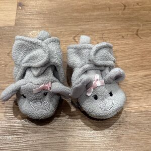 Adorable Gray Elephant Baby Booties